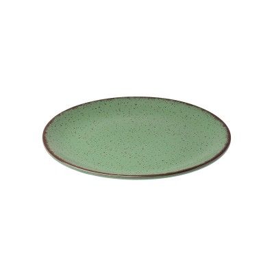Πιάτο ρηχό Terra green πορσελάνινο με διάμετρο 21cm σε πράσινο χρώμα