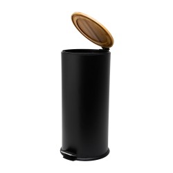 Κάδος απορριμμάτων Bamboo Essentials με μηχανισμό Soft close χωρητικότητας 30lt σε ματ μαύρο χρώμα