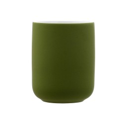 Ποτηράκι μπάνιου Olive series πήλινο σε διάσταση 7.5x7.5x9.7cm σε λαδί χρώμα