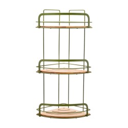 Εταζέρα Bamboo Essentials μεταλλική γωνιακή 3 θέσεων διαστάσεων 49x19.5x19.5cm σε λαδί χρώμα