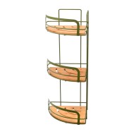 Εταζέρα Bamboo Essentials μεταλλική γωνιακή 3 θέσεων διαστάσεων 49x19.5x19.5cm σε λαδί χρώμα Εταζέρα Bamboo Essentials μεταλλική γωνιακή 3 θέσεων διαστάσεων 49x19.5x19.5cm σε λαδί χρώμα