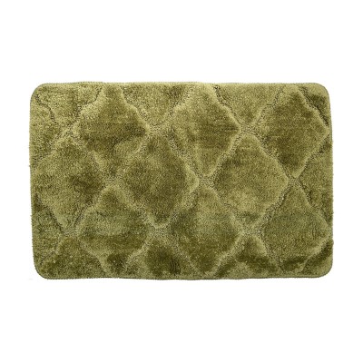 Πατάκι μπάνιου MICROFIBER OLIVE SERIES διαστάσεων 70x45cm αντιολισθητικό σε χρώμα λαδί