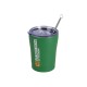 Θερμός Coffee Mug Save The Aegean 350ml σε πράσινο χρώμα με ανοξείδωτο καλαμάκι Estia