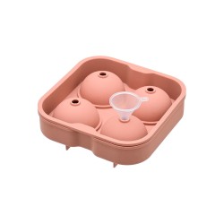 Παγοθήκη σιλικόνης 4 θέσεων σφαιρικό σχήμα σε χρώμα rotten apple