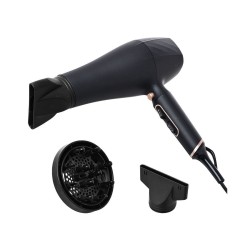 Πιστολάκι μαλλιών hair luxe ισχύος 2200w με 3 επίπεδα θερμότητας σε μαύρο χρώμα