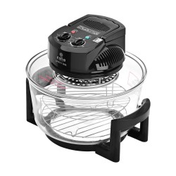 Φουρνάκι ρομπότ Crystal cook ισχύος 1400w χωρητικότητας 12lt με αντιστάσεις σε μαύρο χρώμα