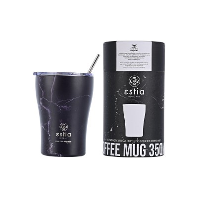 Θερμός Coffee Mug Save the Aegean χωρητικότητας 350ml σε χρώμα Pentelica black