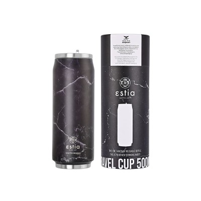 Θερμός Travel Cup Save the Aegean χωρητικότητας 500ml σε χρώμα Pentelica black