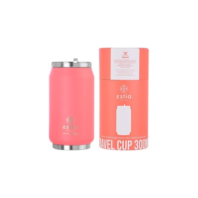 Θερμός Travel Cup Save the Aegean χωρητικότητας 300ml σε χρώμα Fusion Coral