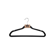 Κρεμάστρα ρούχων πλαστική σε μαύρο χρώμα βελουτέ αντιολισθητική με εγκοπές 3 τεμάχια Κρεμάστρα ρούχων πλαστική σε μαύρο χρώμα βελουτέ αντιολισθητική με εγκοπές 3 τεμάχια