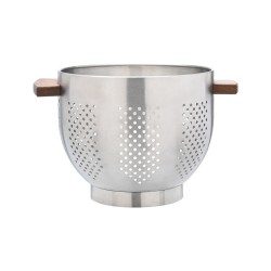 Σουρωτήρι ζυμαρικών ανοξείδωτο διαμέτρου 22cm με ξύλινες λαβές 