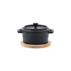 Κατσαρολάκι Iron μαντεμένιο διαμέτρου 10cm με βάση bamboo