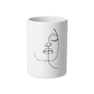 Ποτηράκι μπάνιου Line Art σε λευκό χρώμα Ποτηράκι μπάνιου Line Art σε λευκό χρώμα