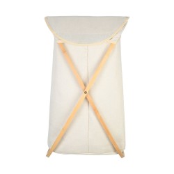 Καλάθι απλύτων Bamboo Essentials διαστάσεων 40x40x70cm με θήκη πολυεστέρα πτυσσόμενο μπεζ