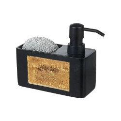 Δοχείο υγρού πιάτων χωρητικότητας 120ml με θήκη για σφουγγάρι σε χρώμα μαύρο Δοχείο υγρού πιάτων χωρητικότητας 120ml με θήκη για σφουγγάρι σε χρώμα μαύρο