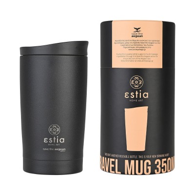 Θερμός Travel Mugs Save the Aegean χωρητικότητας 350ml Midnight Black