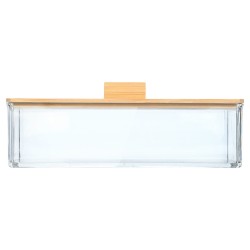 Κουτί αποθήκευσης και οργάνωσης Bamboo Essentials ορθογώνιο διαστάσεων 23.3x9.4x8.8cm με καπάκι 