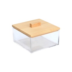 Κουτί αποθήκευσης και οργάνωσης Bamboo Essentials τετράγωνο διαστάσεων 9x9x6cm με καπάκι  Κουτί αποθήκευσης και οργάνωσης Bamboo Essentials τετράγωνο διαστάσεων 9x9x6cm με καπάκι