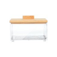Κουτί αποθήκευσης και οργάνωσης Bamboo Essentials τετράγωνο διαστάσεων 9x9x6cm με καπάκι  Κουτί αποθήκευσης και οργάνωσης Bamboo Essentials τετράγωνο διαστάσεων 9x9x6cm με καπάκι
