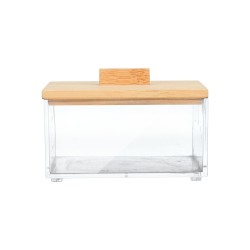 Κουτί αποθήκευσης και οργάνωσης Bamboo Essentials τετράγωνο διαστάσεων 9x9x6cm με καπάκι 