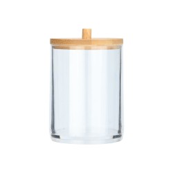 Κουτί αποθήκευσης και οργάνωσης Bamboo Essentials για δίσκους ντεμακιγιάζ διαστάσεων 7x7x12cm με καπάκι