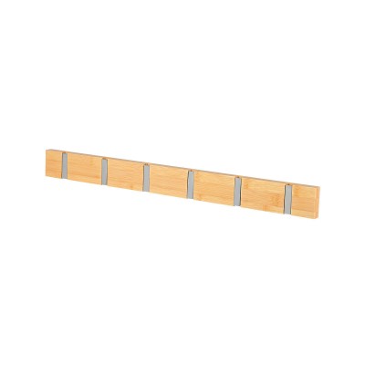 Κρεμάστρα τοίχου ξύλινη διαστάσεων 60x5.5x1.8cm με 6 θέσεις με αναδιπλούμενους γάτζους