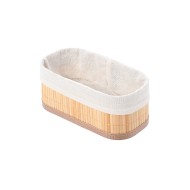 Καλάθι οργάνωσης Bamboo Essentials διαστάσεων 19.5x10cm με επένδυση σε μπεζ χρώμα Καλάθι οργάνωσης Bamboo Essentials διαστάσεων 19.5x10cm με επένδυση σε μπεζ χρώμα