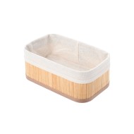 Καλάθι οργάνωσης Bamboo Essentials διαστάσεων 24.5x10cm με επένδυση σε μπεζ χρώμα Καλάθι οργάνωσης Bamboo Essentials διαστάσεων 24.5x10cm με επένδυση σε μπεζ χρώμα
