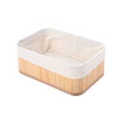 Καλάθι οργάνωσης Bamboo Essentials διαστάσεων 30x20cm με επένδυση σε μπεζ χρώμα Καλάθι οργάνωσης Bamboo Essentials διαστάσεων 30x20cm με επένδυση σε μπεζ χρώμα