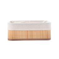 Καλάθι οργάνωσης Bamboo Essentials διαστάσεων 30x20cm με επένδυση σε μπεζ χρώμα Καλάθι οργάνωσης Bamboo Essentials διαστάσεων 30x20cm με επένδυση σε μπεζ χρώμα