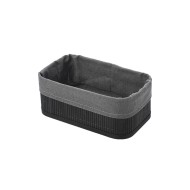 Καλάθι οργάνωσης Bamboo Essentials διαστάσεων 24.5x15cm με επένδυση σε μαύρο χρώμα Καλάθι οργάνωσης Bamboo Essentials διαστάσεων 24.5x15cm με επένδυση σε μαύρο χρώμα