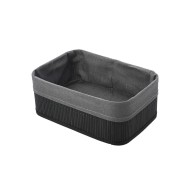 Καλάθι οργάνωσης Bamboo Essentials διαστάσεων 30x25cm με επένδυση σε μαύρο χρώμα Καλάθι οργάνωσης Bamboo Essentials διαστάσεων 30x25cm με επένδυση σε μαύρο χρώμα