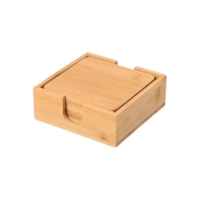 Σουβέρ Bamboo Essentials διαστάσεων 11x11cm με θήκη 5 τεμάχια