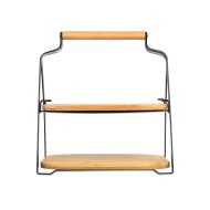 Δίσκος σερβιρίσματος Bamboo Essentials διόροφος Δίσκος σερβιρίσματος Bamboo Essentials διόροφος