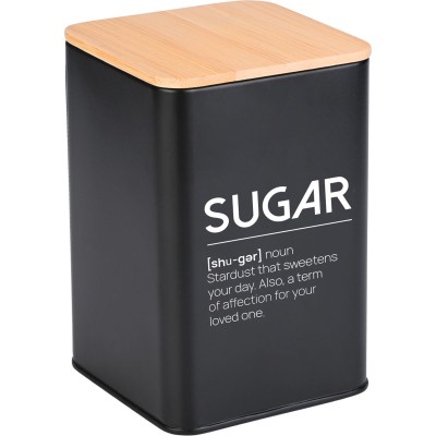 Δοχείο για ζάχαρη Bamboo Essentials μεταλλικό διαστάσεων 10x13cm σε μαύρο χρώμα