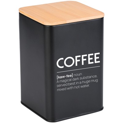 Δοχείο για καφέ της σειράς Bamboo Essentials μεταλλικό διαστάσεων 10x13cm σε μαύρο χρώμα