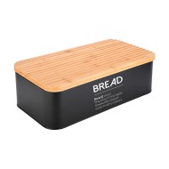 Ψωμιέρα Bamboo Essentials μεταλλική διαστάσεων 42x23x13cm σε μαύρο χρώμα 