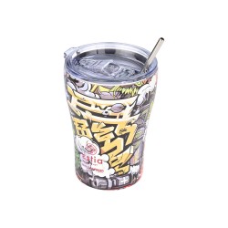 Θερμός Coffee Mug Save the Aegean χωρητικότητας 350ml σχέδιο Grafitti Rhythm