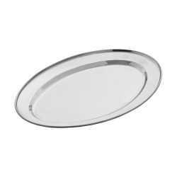 Πιατέλα σερβιρίσματος  ανοξείδωτη οβάλ διαστάσεων 30x20x1cm