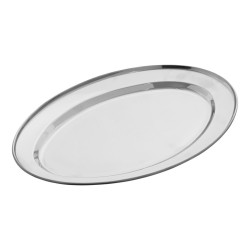 Πιατέλα σερβιρίσματος ανοξείδωτη οβάλ διαστάσεων 34.5x22x1cm