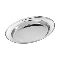 Πιατέλα σερβιρίσματος ανοξείδωτη οβάλ βαθιά διαστάσεων 30x20cm