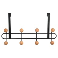 Κρεμάστρα πόρτας μεταλλική διαστάσεων 41x7.5x23cm 8 θέσεων σε μαύρο χρώμα 