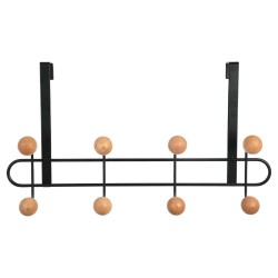 Κρεμάστρα πόρτας μεταλλική διαστάσεων 41x7.5x23cm 8 θέσεων σε μαύρο χρώμα 