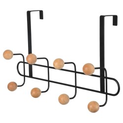 Κρεμάστρα πόρτας μεταλλική διαστάσεων 41x7.5x23cm 8 θέσεων σε μαύρο χρώμα 