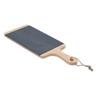 Πλατώ σερβιρίσματος σχιστόλιθου με ξύλινη βάση διαστάσεων 33x12cm Πλατώ σερβιρίσματος σχιστόλιθου με ξύλινη βάση διαστάσεων 33x12cm