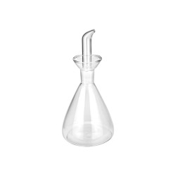 Μπουκάλι για λάδι και ξύδι γυάλινο 250ml με ροή διαστάσεων 9x9x17,4cm