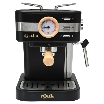 Μηχανή ΗΧΑΝΗ Espresso Oak ισχύος 950w 15 bar χωρητικότητας 1.2lt σε μαύρο χρώμα