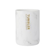 Ποτηράκι μπάνιου ρητίνης σε χρώμα λευκό σχέδιο Marble διαστάσεων 8x8x10cm Ποτηράκι μπάνιου ρητίνης σε χρώμα λευκό σχέδιο Marble διαστάσεων 8x8x10cm