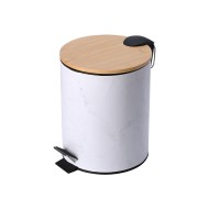 Χαρτοδοχείο μπάνιου σε λευκό χρώμα Marble με Soft close καπάκι χωρητικότητας 5lt Χαρτοδοχείο μπάνιου σε λευκό χρώμα Marble με Soft close καπάκι χωρητικότητας 5lt