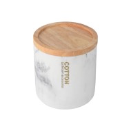 Δοχείο για βαμβάκι σχέδιο μάρμαρο Marble με ξύλινο καπάκι Δοχείο για βαμβάκι σχέδιο μάρμαρο Marble με ξύλινο καπάκι